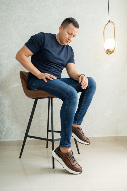 TENIS PARA HOMBRE EN CUERO SANGRIA | REF KATMANDU  3309