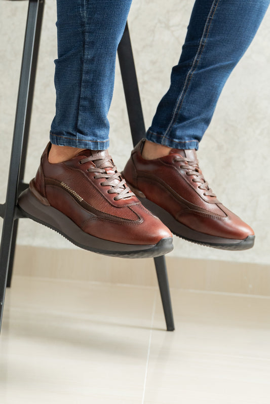 TENIS PARA HOMBRE EN CUERO COÑAC | REF VERMONT