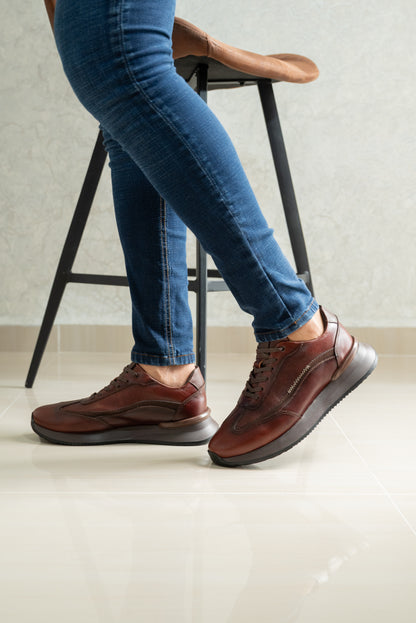 TENIS PARA HOMBRE EN CUERO COÑAC | REF VERMONT T-008