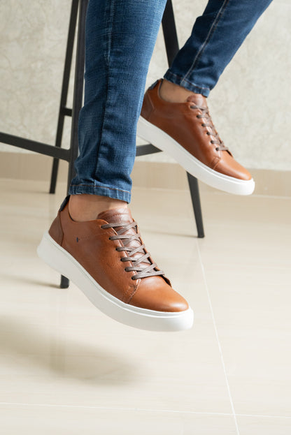 TENIS PARA HOMBRE EN CUERO MIEL | REF NEBRASKA 3312