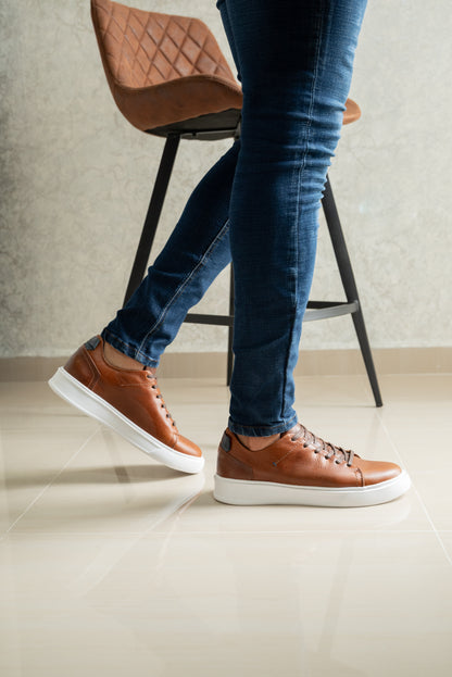 TENIS PARA HOMBRE EN CUERO MIEL | REF NEBRASKA 3312