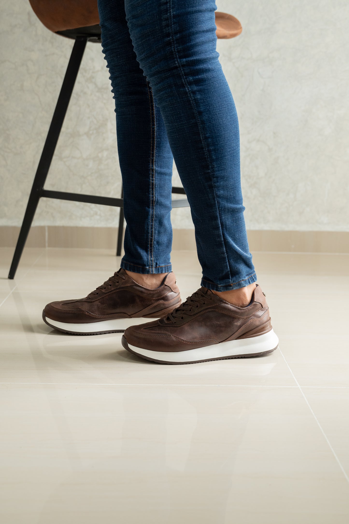 SNEAKER CUERO CAFE PARA HOMBRE | REF  KARNAK