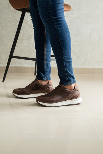 SNEAKER CUERO CAFE PARA HOMBRE | REF  KARNAK