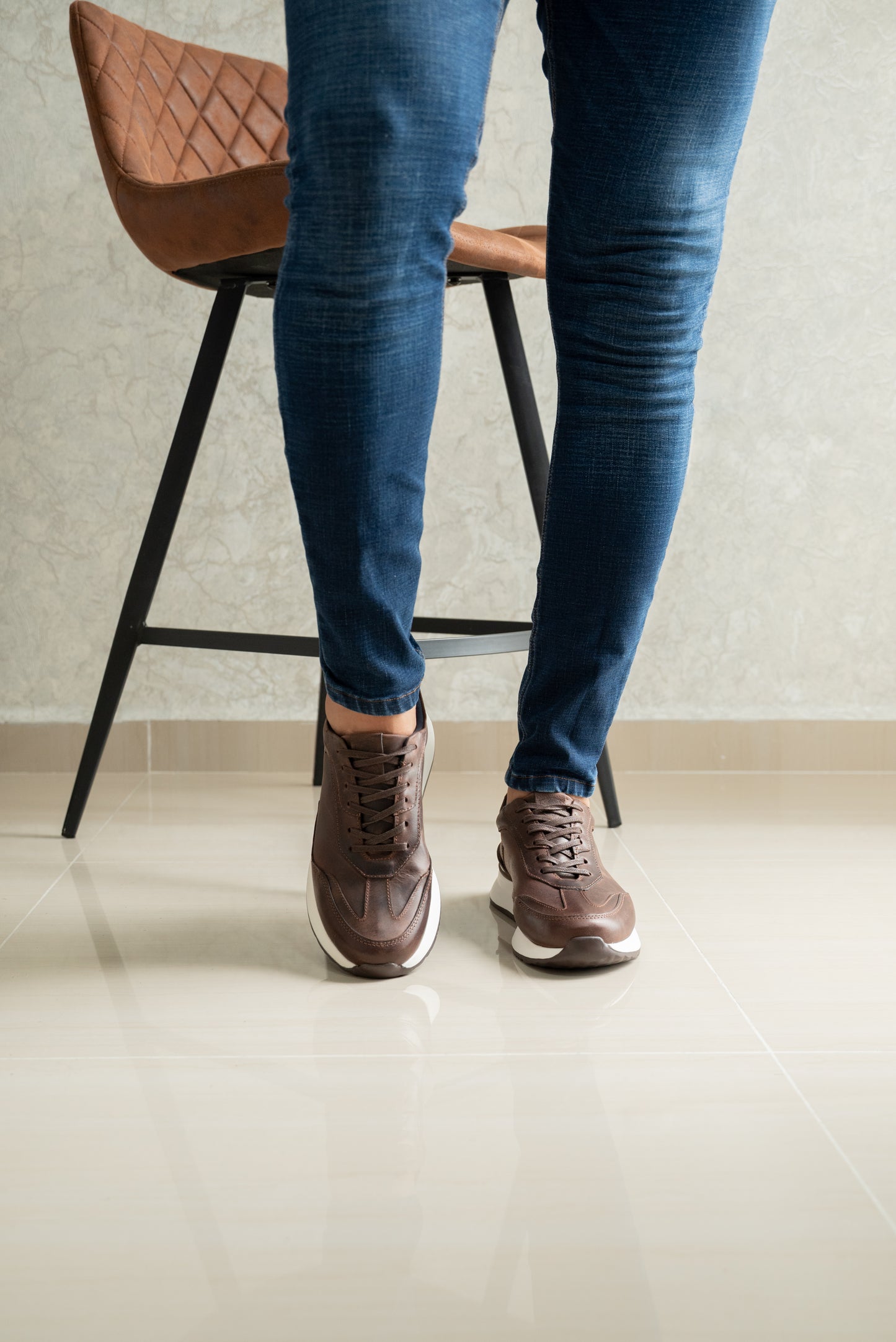 SNEAKER CUERO CAFE PARA HOMBRE | REF  KARNAK