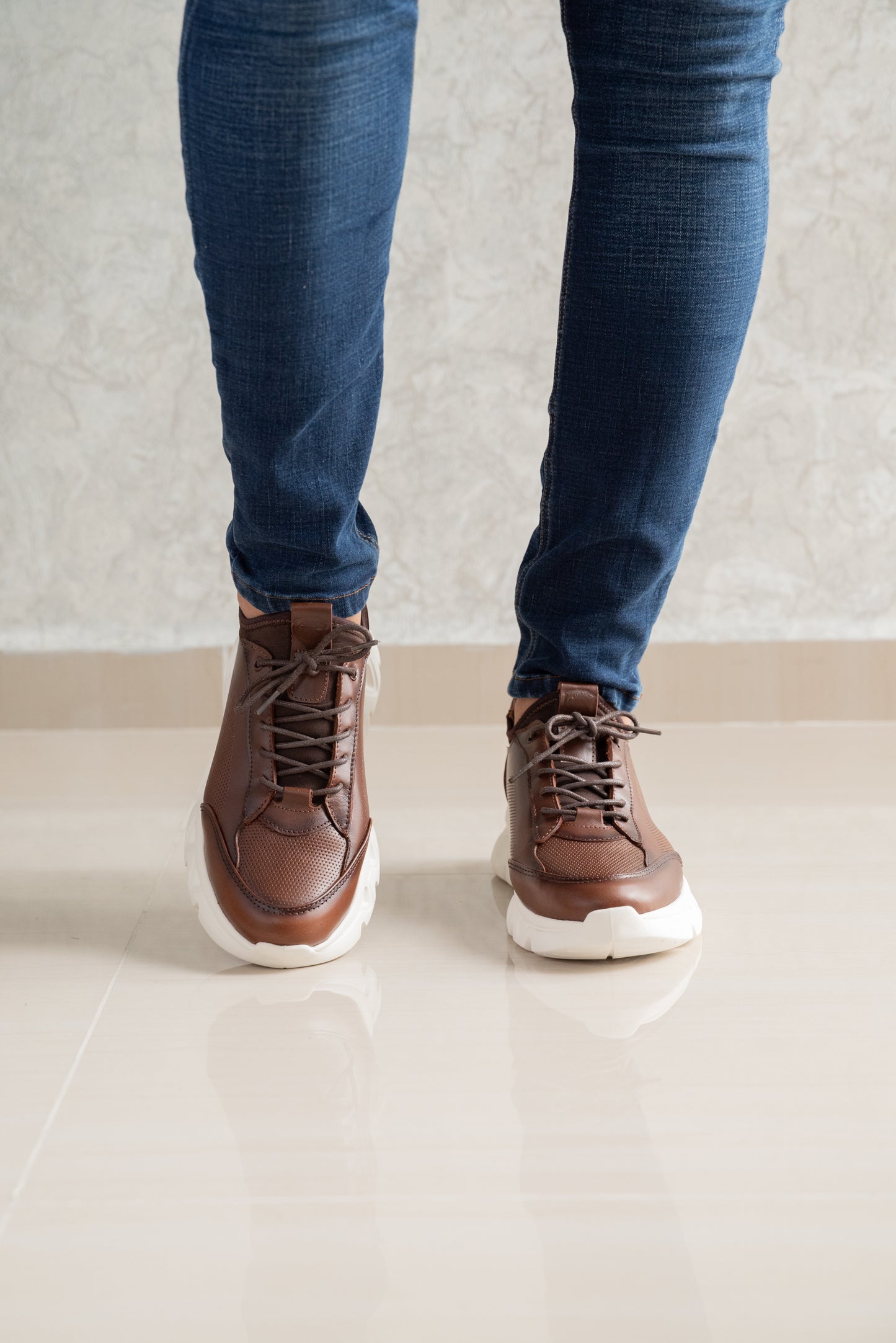 TENIS PARA HOMBRE EN CUERO COÑAC | REF OREGÓN 402