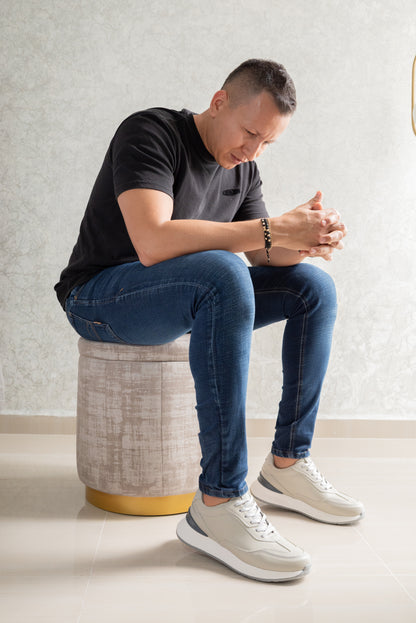 SNEAKER CUERO GRIS PARA HOMBRE | REF KARNAK 3322