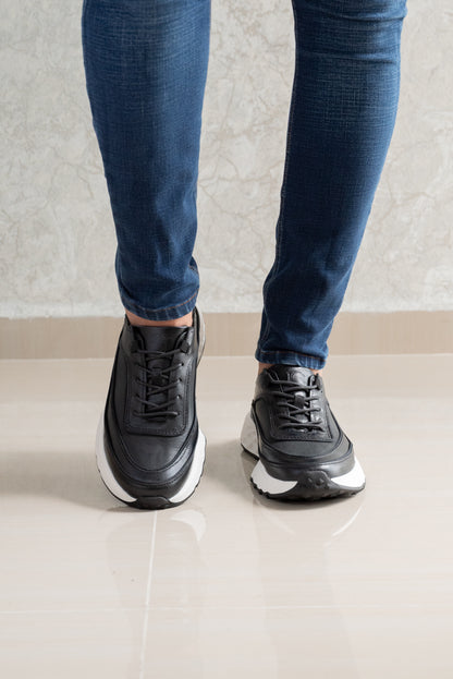 TENIS PARA HOMBRE EN CUERO NEGRO | REF KATMANDU 3309