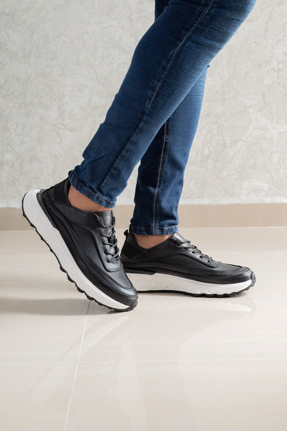 TENIS PARA HOMBRE EN CUERO NEGRO | REF KATMANDU 3309