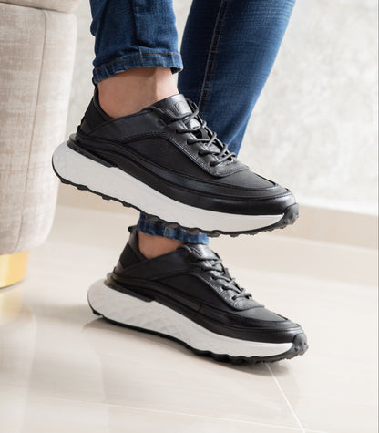 TENIS PARA HOMBRE EN CUERO NEGRO | REF KATMANDU 3309