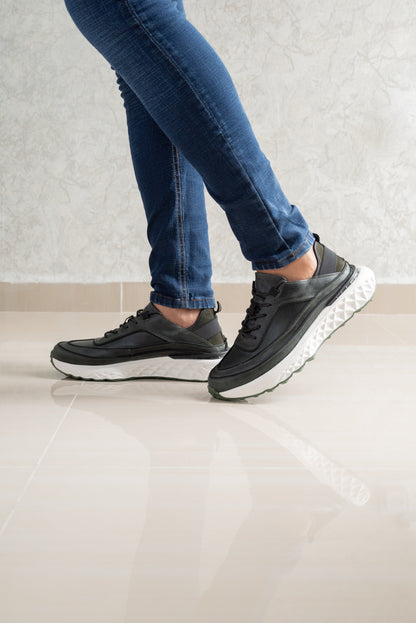 TENIS PARA HOMBRE EN CUERO VERDE | REF KATMANDU 3309
