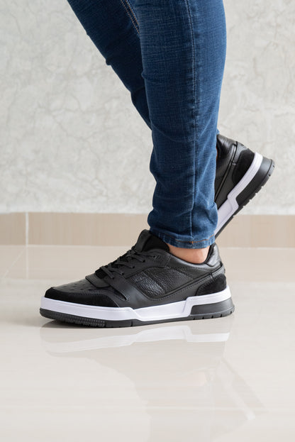 TENIS PARA HOMBRE EN CUERO NEGRO | REF OKLAHOMA