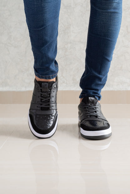 TENIS PARA HOMBRE EN CUERO NEGRO | REF OKLAHOMA