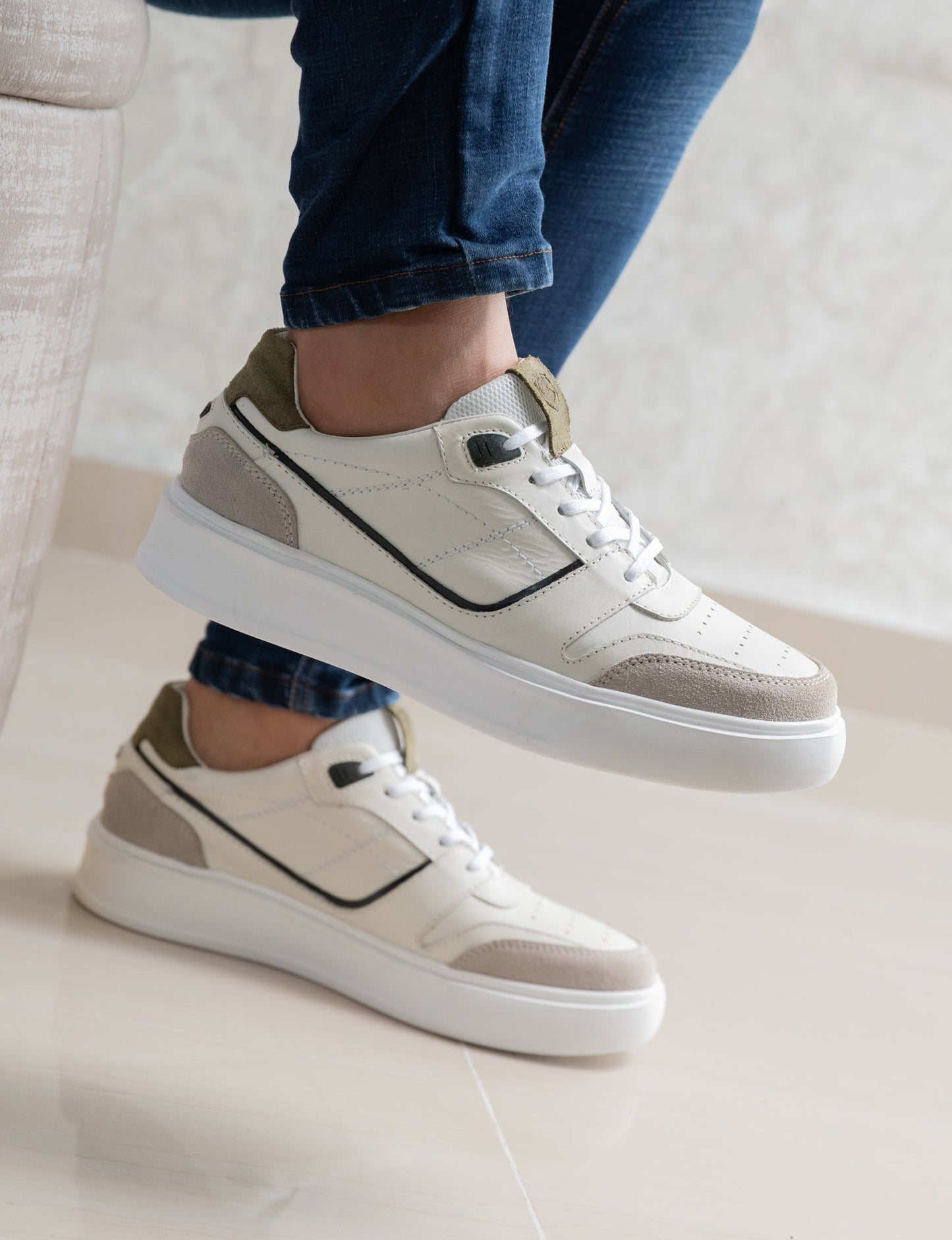 TENIS PARA HOMBRE EN CUERO BLANCO | REF OKLAHOMA