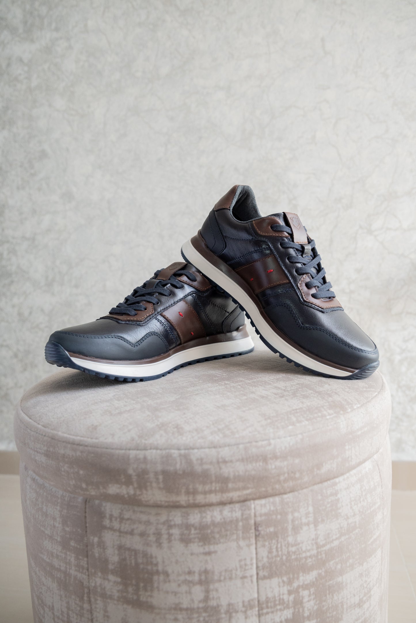 TENIS EN CUERO AZUL PARA HOMBRE | REF ROTERDAM