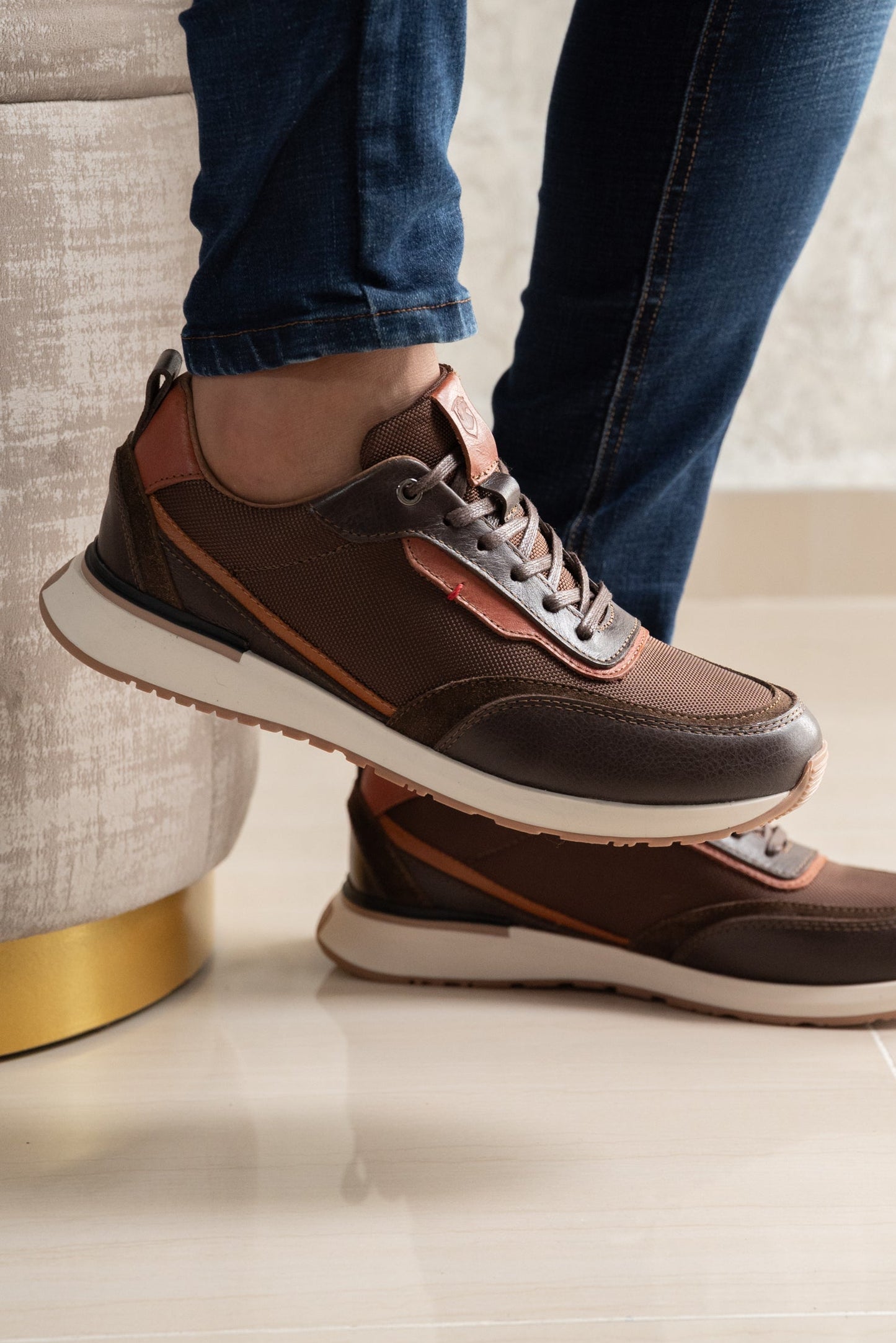 TENIS PARA HOMBRE EN CUERO CAFE | REF BOSTON