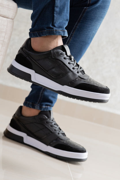 TENIS PARA HOMBRE EN CUERO NEGRO | REF OKLAHOMA