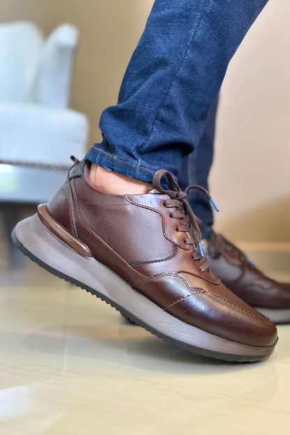 TENIS EN CUERO PARA HOMBRE COLOR MARRON | REF: AGRIGENTO