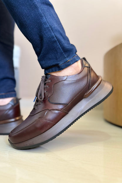 TENIS EN CUERO PARA HOMBRE COLOR MARRON | REF: AGRIGENTO