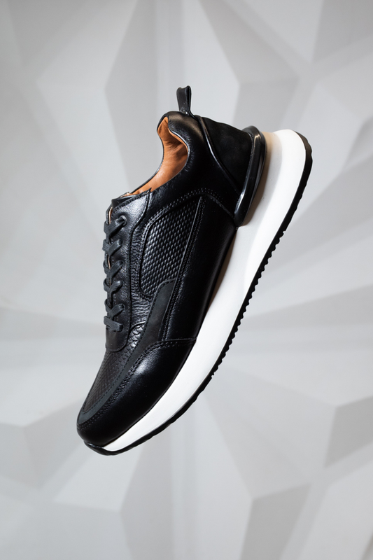 TENIS PARA HOMBRE EN CUERO NEGRO  REF: VERONA 3205