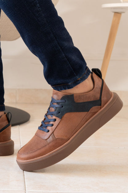 TENIS GEMS EN CUERO CAFE PARA HOMBRE