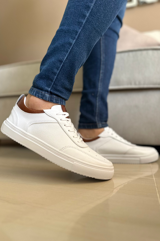 ZAPATOS PARA HOMBRE EN CUERO BLANCO X MIEL REF: VERNAZZA