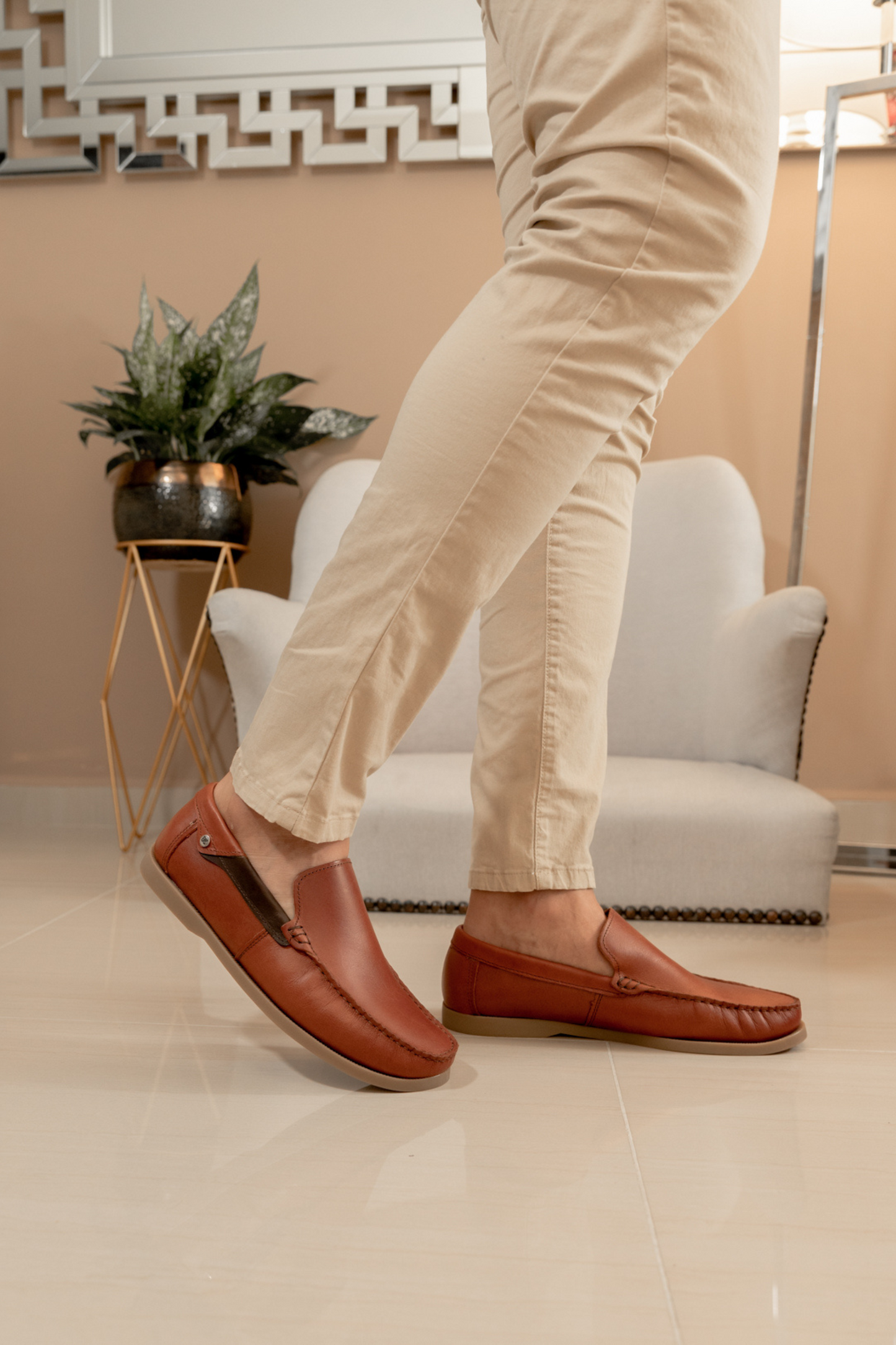 MOCASINES GINGER EN CUERO  PARA HOMBRE