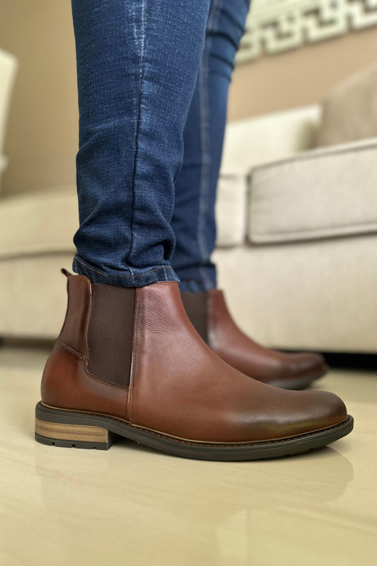 BOTAS CHELSEA PARA HOMBRE EN CUERO CAFE | REF: STAMFORD