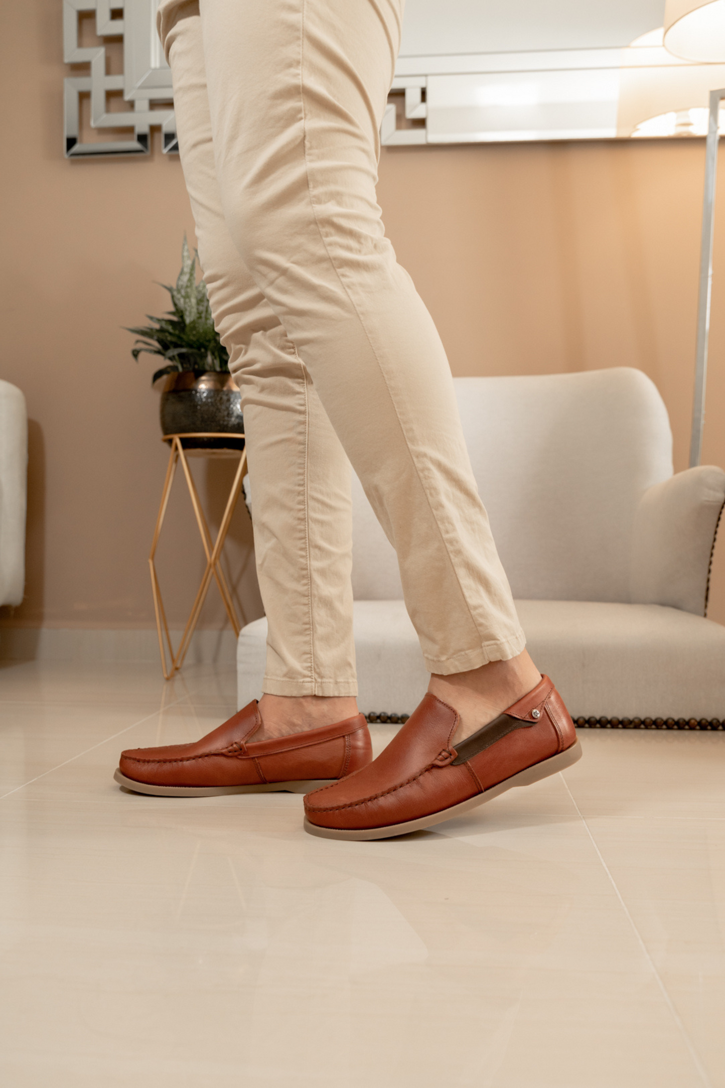 MOCASINES GINGER EN CUERO  PARA HOMBRE