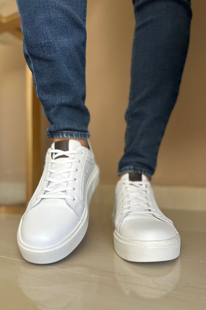 TENIS EN CUERO BLANCO PARA HOMBRE REF: 3208 PARZIVAL