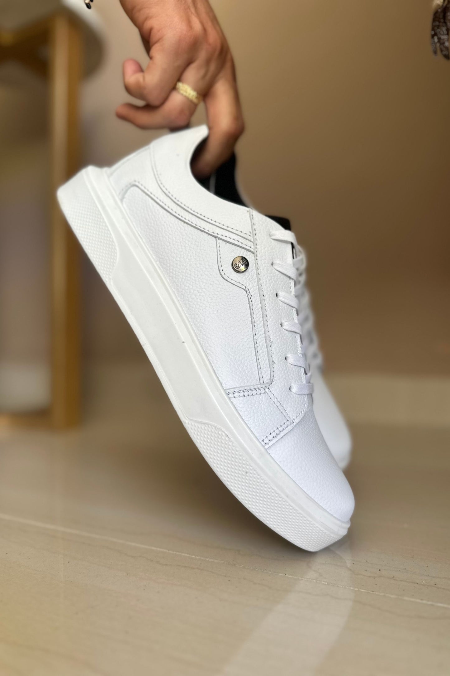TENIS EN CUERO BLANCO PARA HOMBRE REF: 3208 PARZIVAL
