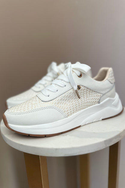 TENIS PARA DAMA EN CUERO BLANCO TALCO X FOLIA / REF MARGARITA