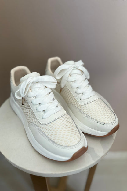 TENIS PARA DAMA EN CUERO BLANCO TALCO X FOLIA / REF MARGARITA