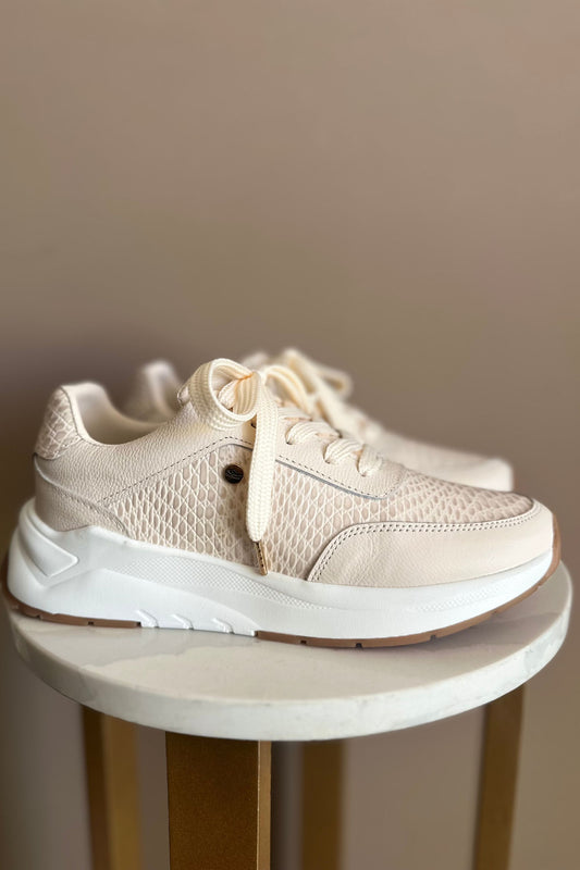 TENIS PARA DAMA EN CUERO CREMA / REF MARGARITA