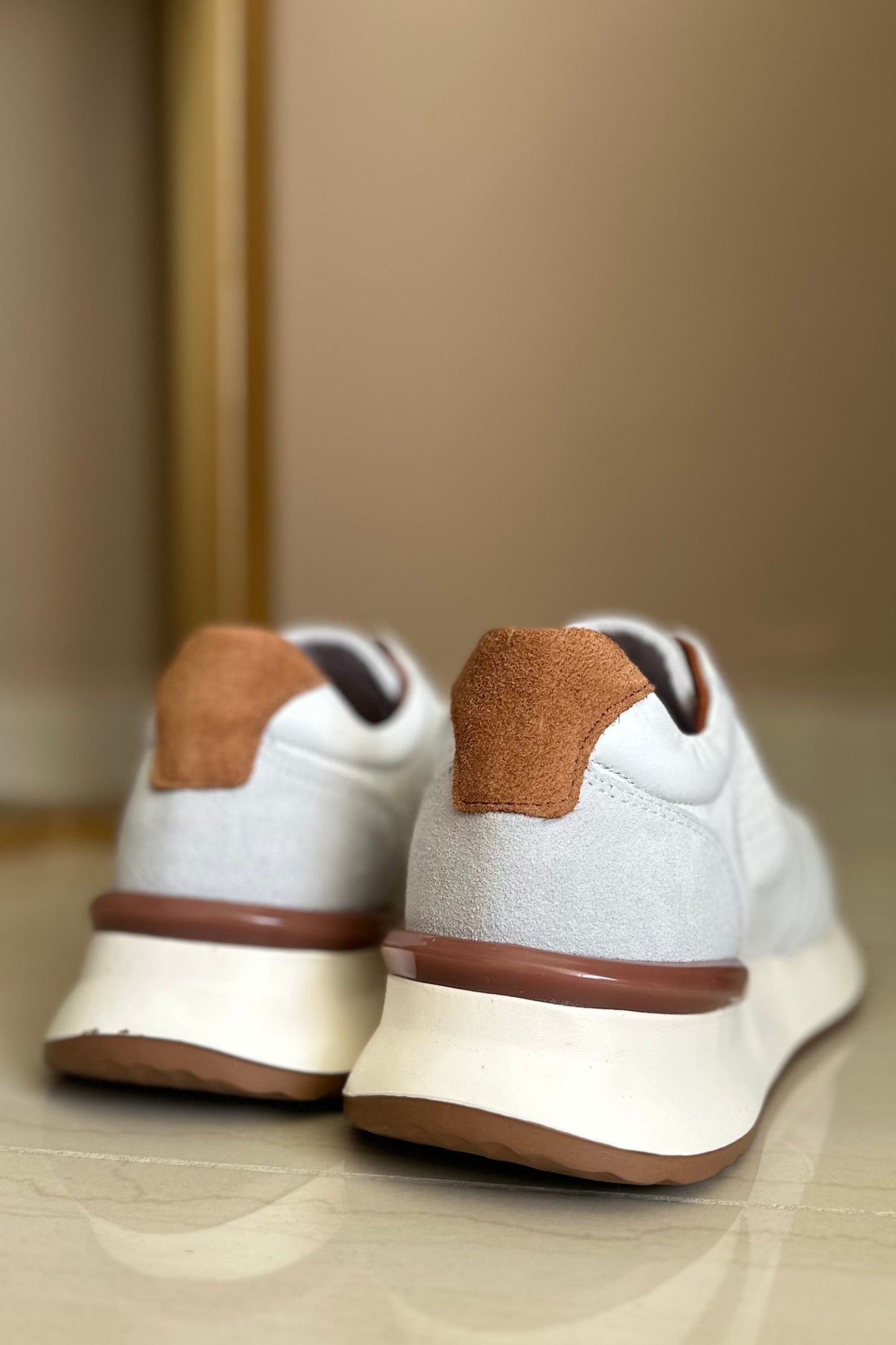 TENIS PARA HOMBRE EN CUERO BLANCO X MIEL REF: D 12 IBIZA