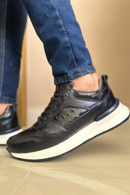 TENIS PARA HOMBRE EN CUERO AZUL REF: PORTOBELLO