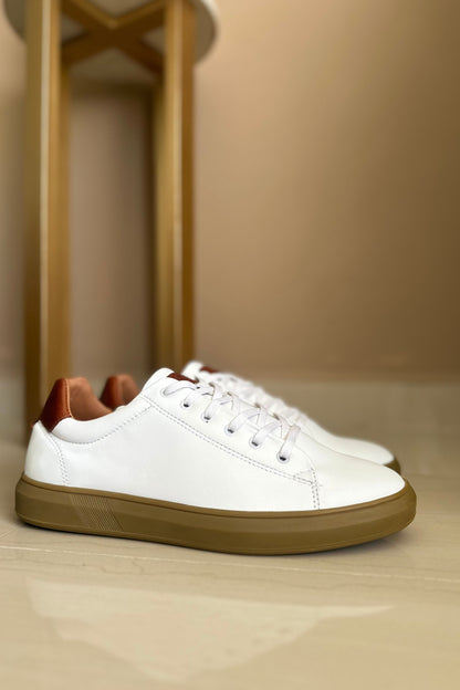 TENIS EN PARA HOMBRE EN CUERO BLANCO SUELA GOMA/ REF: ALESSANDRIA