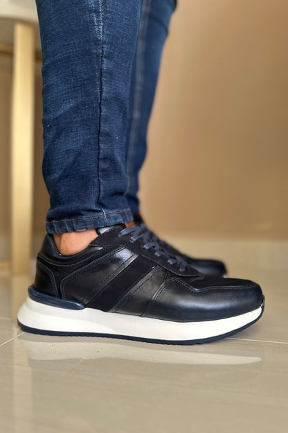 TENIS PARA HOMBRE EN CUERO AZUL SUELA EVA / REF: ASTI