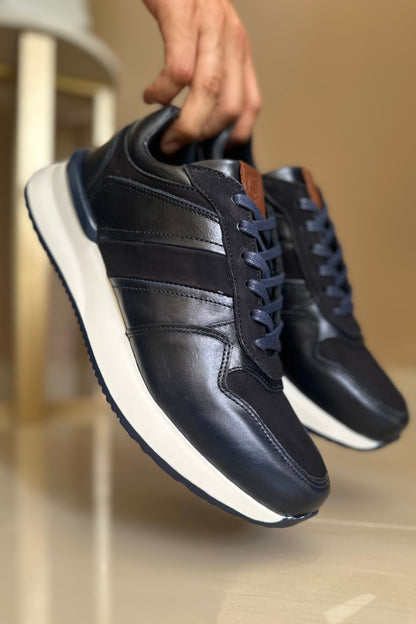 TENIS PARA HOMBRE EN CUERO AZUL SUELA EVA / REF: ASTI