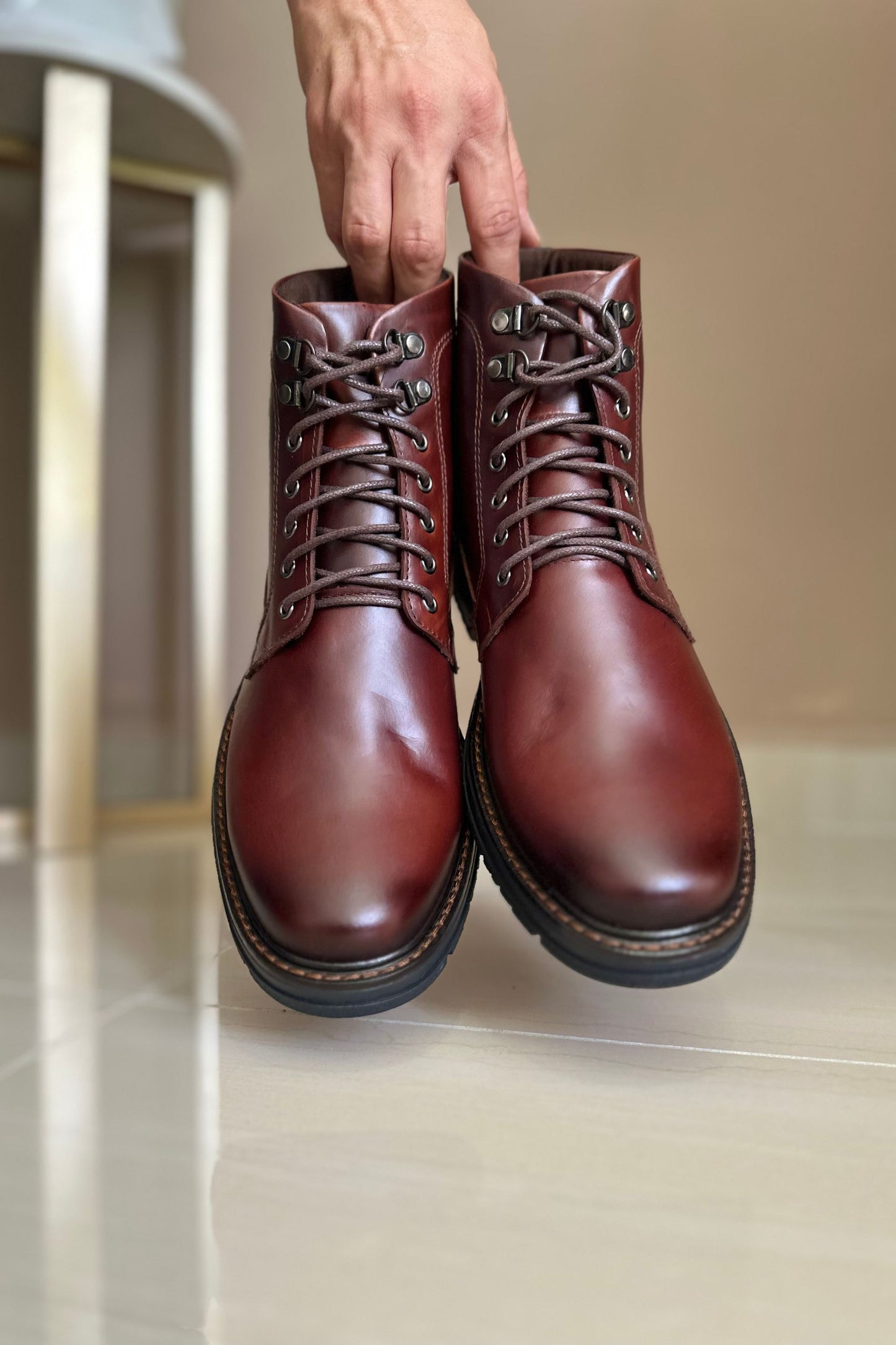 BOTAS PARA HOMBRE EN CUERO COÑAC / REF: GUARANDA