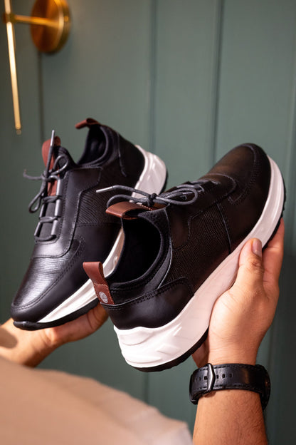 TENIS PARA HOMBRE EN CUERO NEGRO | REF: DAVID 355