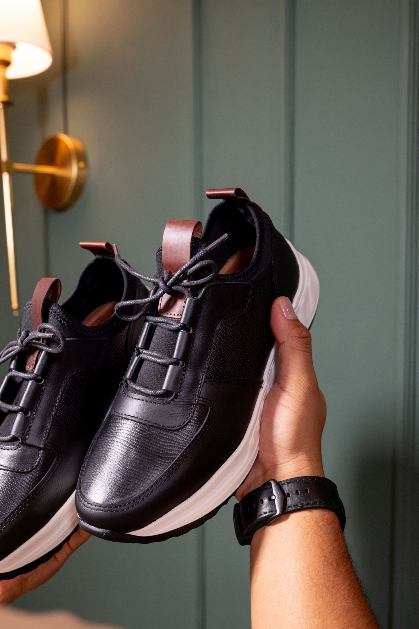 TENIS PARA HOMBRE EN CUERO NEGRO | REF: DAVID 355