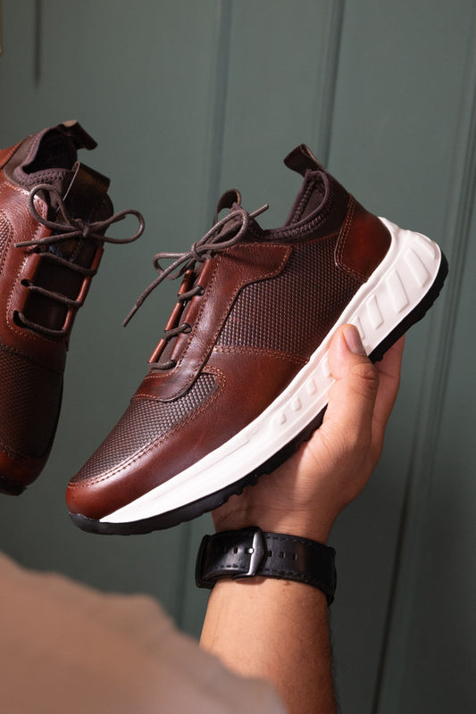 TENIS PARA HOMBRE EN CUERO COÑAG | REF: DAVID 355