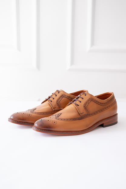 ZAPATO DERBY CRISTIAN DE CUERO MIEL PARA HOMBRE / REF:LUZ CARACAS