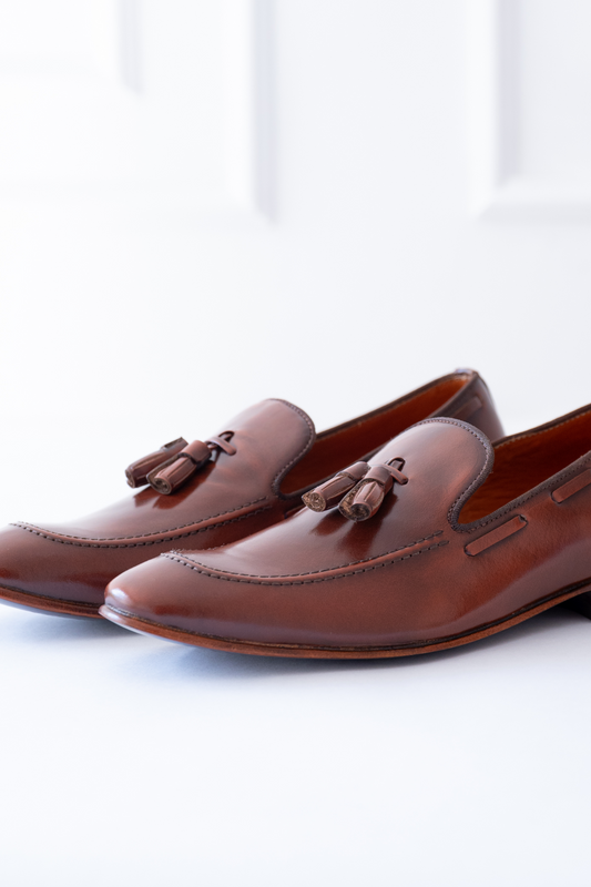 ZAPATO LOAFERS CARLOS DE CUERO CAFE PARA HOMBRE / REF: LUZ 2134