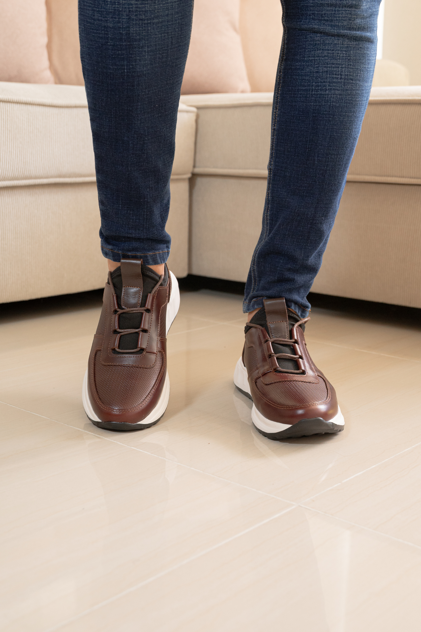 TENIS PARA HOMBRE EN CUERO COÑAG | REF: DAVID 355