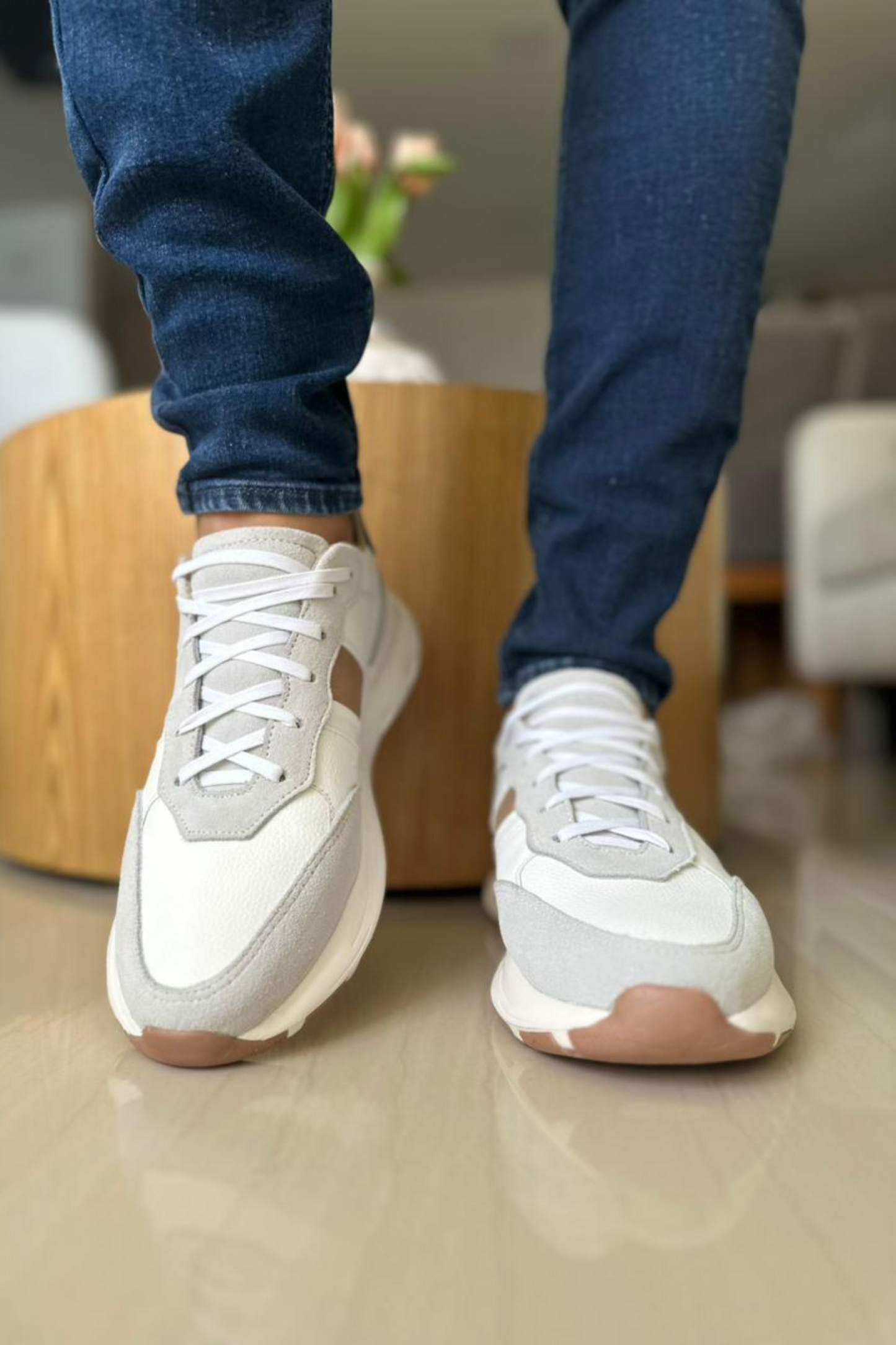 TENIS TRENT EN CUERO BLANCO PARA HOMBRE / KLSS