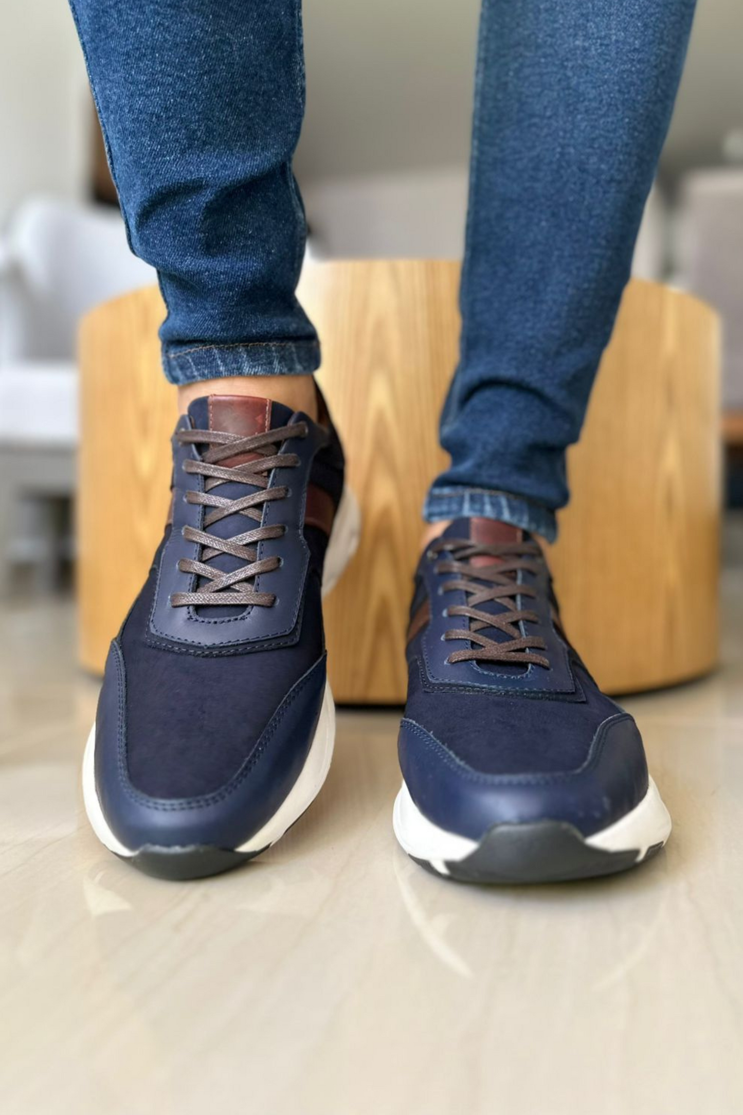 TENIS TRENT EN CUERO AZUL PARA HOMBRE / KLSS