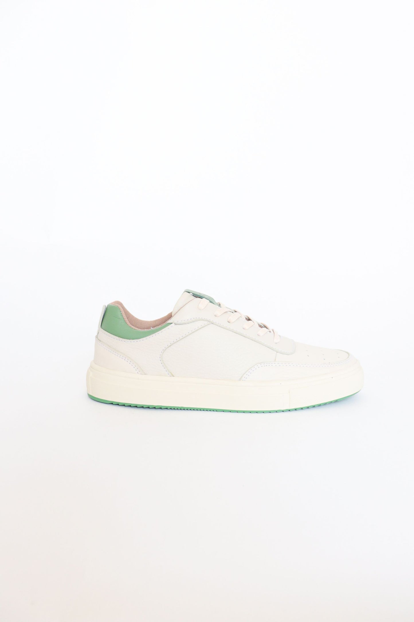 TENIS MARCO DE CUERO PARA HOMBRE BLANCO X VERDE / REF: CLCK 2012