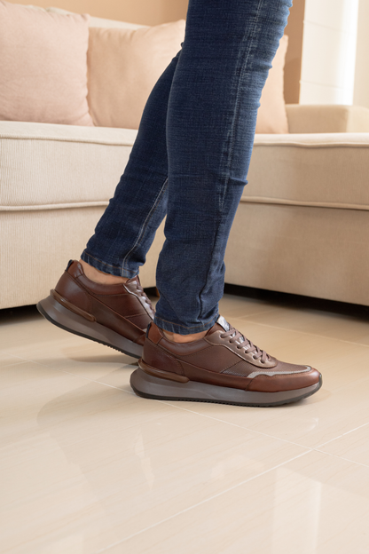 TENIS PARA HOMBRE EN CUERO CAFE REF: SEVILLA 6480