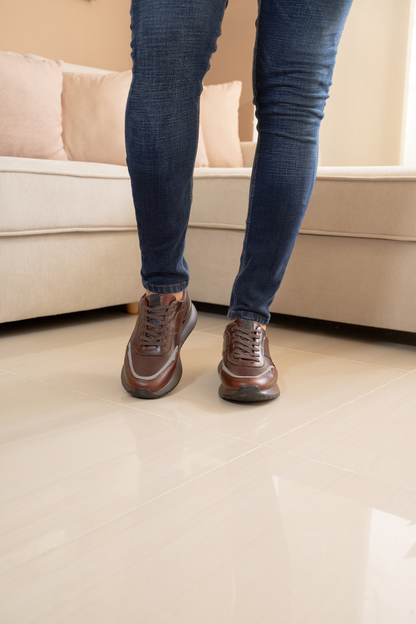 TENIS PARA HOMBRE EN CUERO CAFE REF: SEVILLA 6480